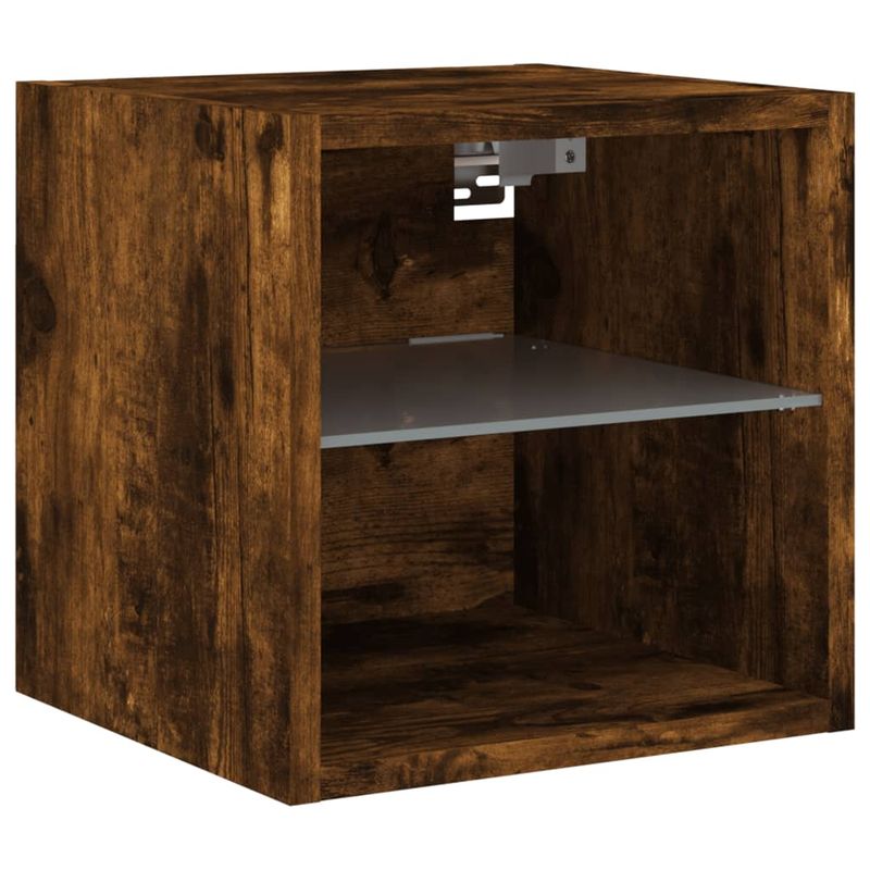 TV-Wandschränke mit LED-Leuchten 2 Stk. Räuchereiche_voghion.com