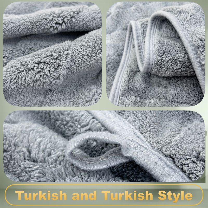 6 Parçalı 40x80 cm Mercan Polar Havlu Seti - Ultra Yumuşak ve Süper Emici, Ev ve Seyahat İçin Banyo ve El Havluları Dahil_voghion.com