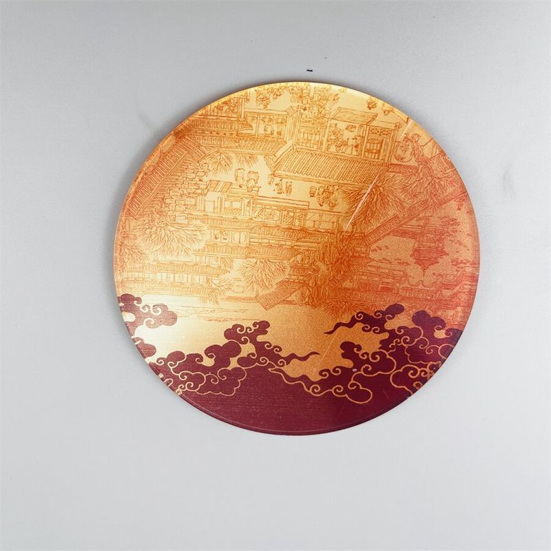 Ink Painting Acrylic Coasters - Heat-Resistant & Non-Slip Round Drink Mats (Set Of 4) - Traditional Oriental Home Decor For Tea & Coffee_voghion.com