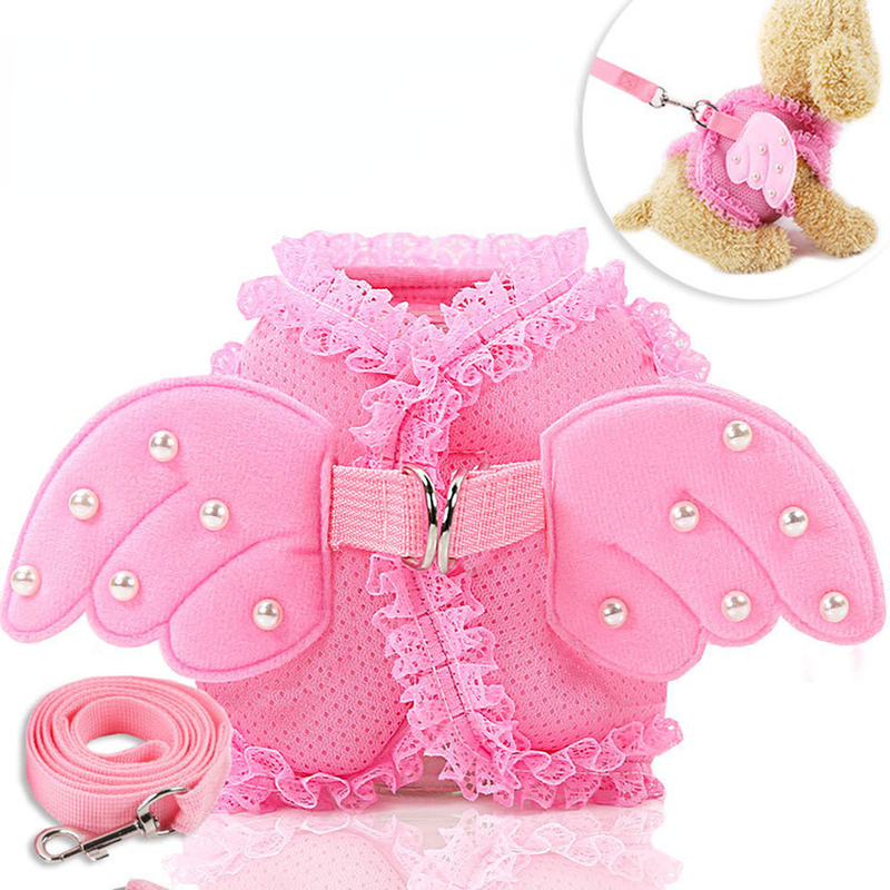 Harnas, Mooie kanten riem voor katten, Strik, Borstriem, Halsband, Huisdieraccessoires, Hondenriem, Rode strik_voghion.com