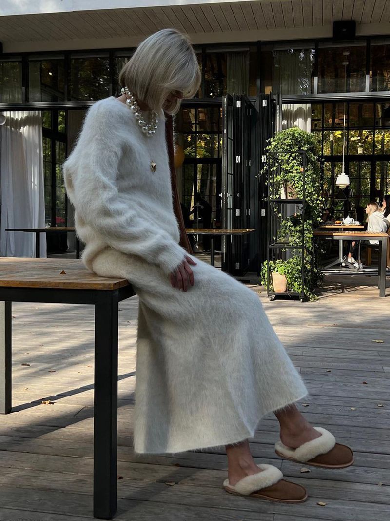 Zipper Printed 2025 Autumn Winter Ins Style Knitted Two-piece Sweater Set For Women Breathable Resistant Dress Attire_voghion.com