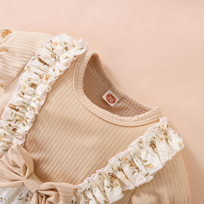 Combinaison triangle florale deux pièces pour bébé fille, vêtements d'été pour enfants_voghion.com