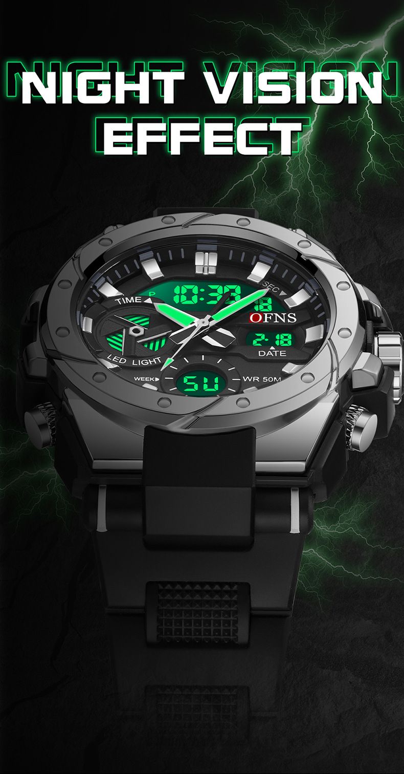 Orologio Doppio Display Orologio Elettronico Luminoso al Buio Orologio per Studenti Orologio Multifunzionale Orologio Sportivo per Esterni_voghion.com
