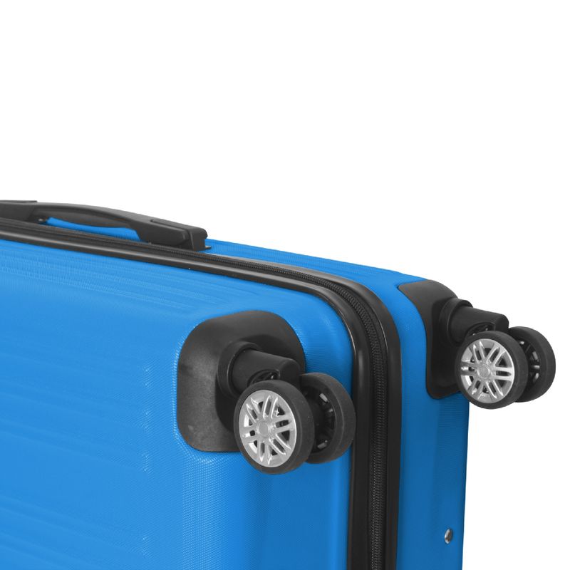 3-Piece Lightweight ABS Hardshell Luggage Set (20", 24", 26") In Deep Blue With Spinner Wheels, TSA Lock, And Adjustable Telescopic Handle - Durable Travel Suitcases_voghion.com