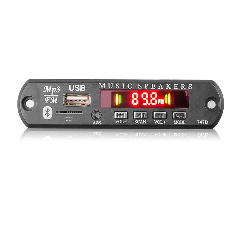 Scheda decodifica Bluetooth 5.3 MP3 WMA 9V 12V Modulo audio USB TF AUX Radio FM Lettore musicale per auto wireless con microfono e telecomando_voghion.com