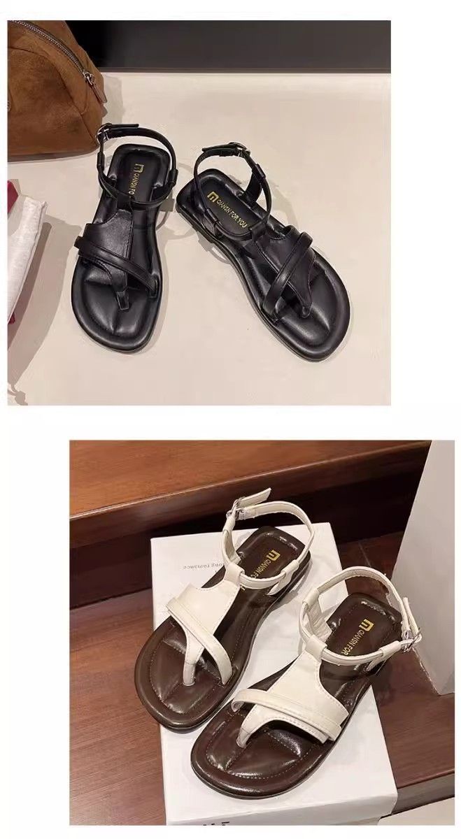 Niche Soft Sole Women's Roman Sandals 2025 Summer New Versatile Fashion Casual Toe Design Beach Shoes Wearable And Comfortable_voghion.com