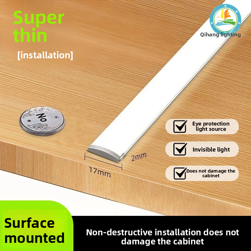 Ultra-thin 4mm No-slot Surface-mounted Wine Sensor With Display Cabinet Can Be 12v24v Layer Board Light Cob_voghion.com