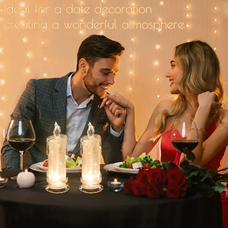 Crystal Candles LED Light Transparent Flameless Battery Power Lantern Night Lamp Wedding Party Birthday Xmas Halloween Decor_voghion.com