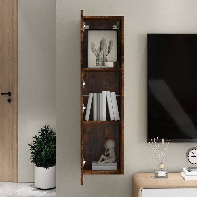 TV-Wandschrank Räuchereiche 30,5x30x110 cm_voghion.com