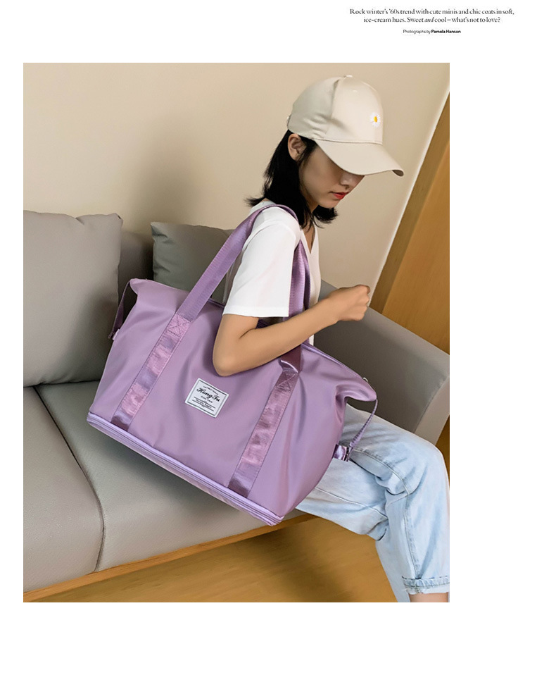 Sac de voyage portable à courte distance, sac de voyage, sac de rangement de grande capacité, sac à bandoulière, sac de sport yoga fitness pour femmes_voghion.com