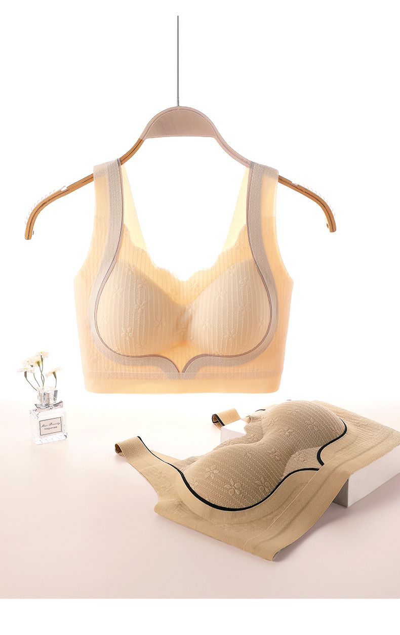 Seamless lifting bra, women's one-piece fixed cup, beautiful back without steel ring, large chest display, small_voghion.com