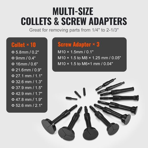 Blind Hole Bearing Puller Set, 16-in-1 Inner Bearing Race And Seal Extractor Kit, Slide Hammer Pilot Insert Inner Internal Bearing Removal Tool Set_voghion.com