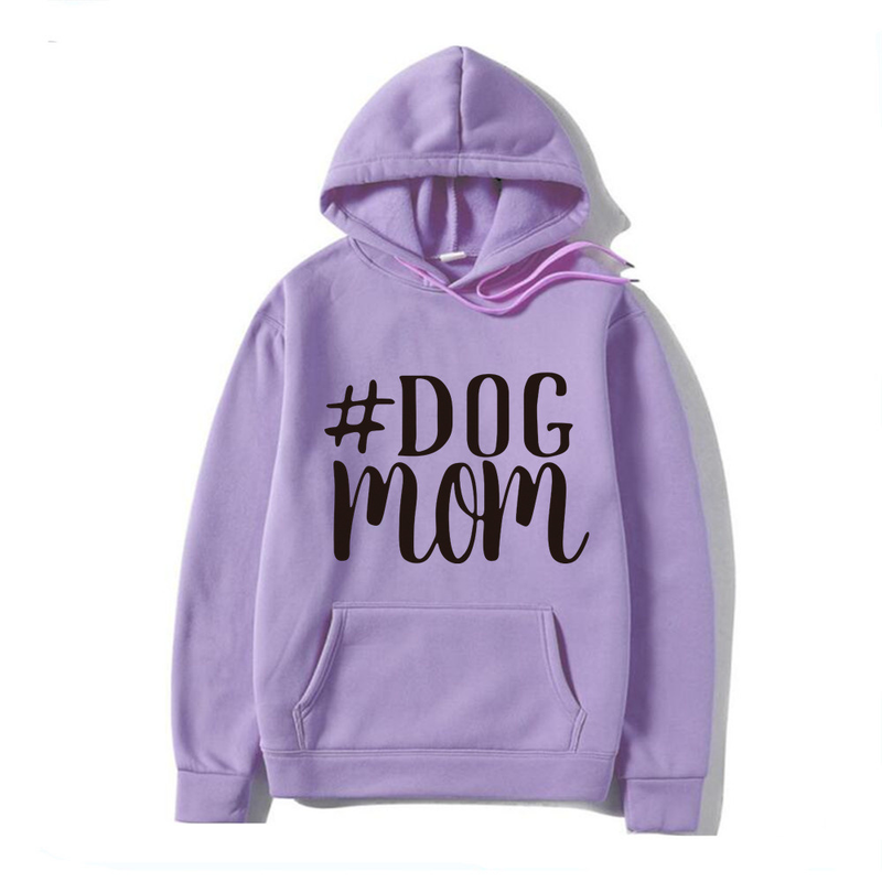 Dog Mom Letter Round Neck Pullover Sweater Autumn/Winter New Pullover Top Underlay_voghion.com