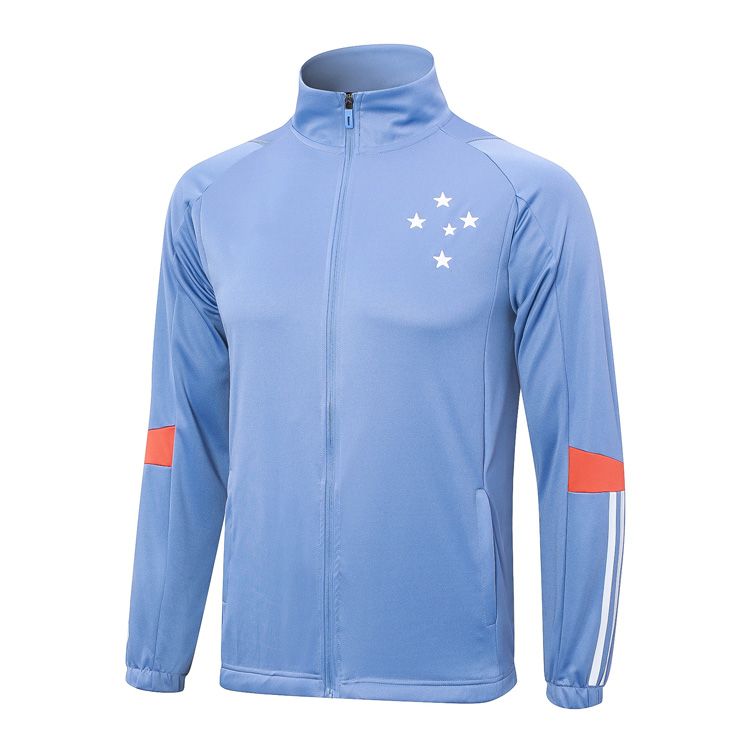 Cruzeiro Hellblau Langarm-Fußballtrainingstrikot Jacke Herren 2425 Unbeliebtes Aussehen Aufwärm-Fitness-Sporttrikot_voghion.com