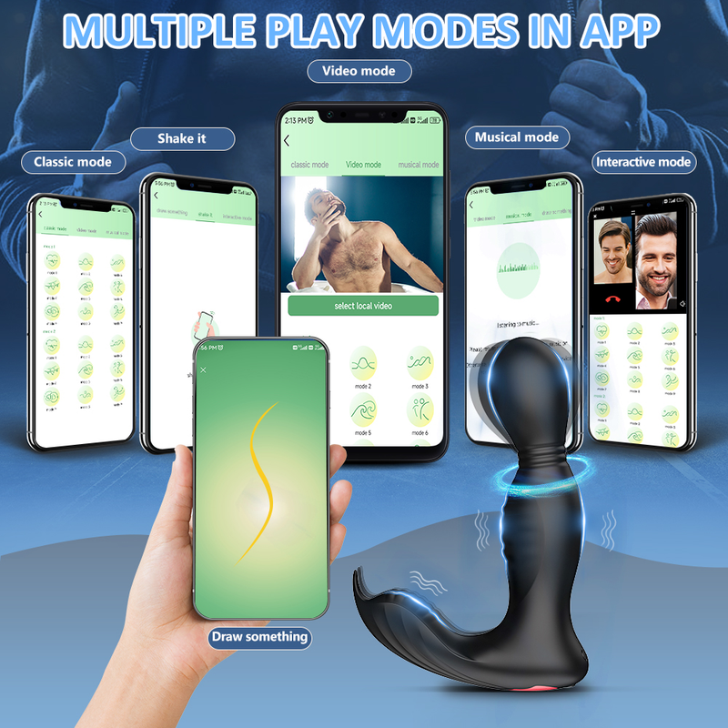 Moški vrtljivi masažer prostate Bluetooth aplikacija analni vibrator za moške gejevski brezžični daljinski stimulator prostate_voghion.com