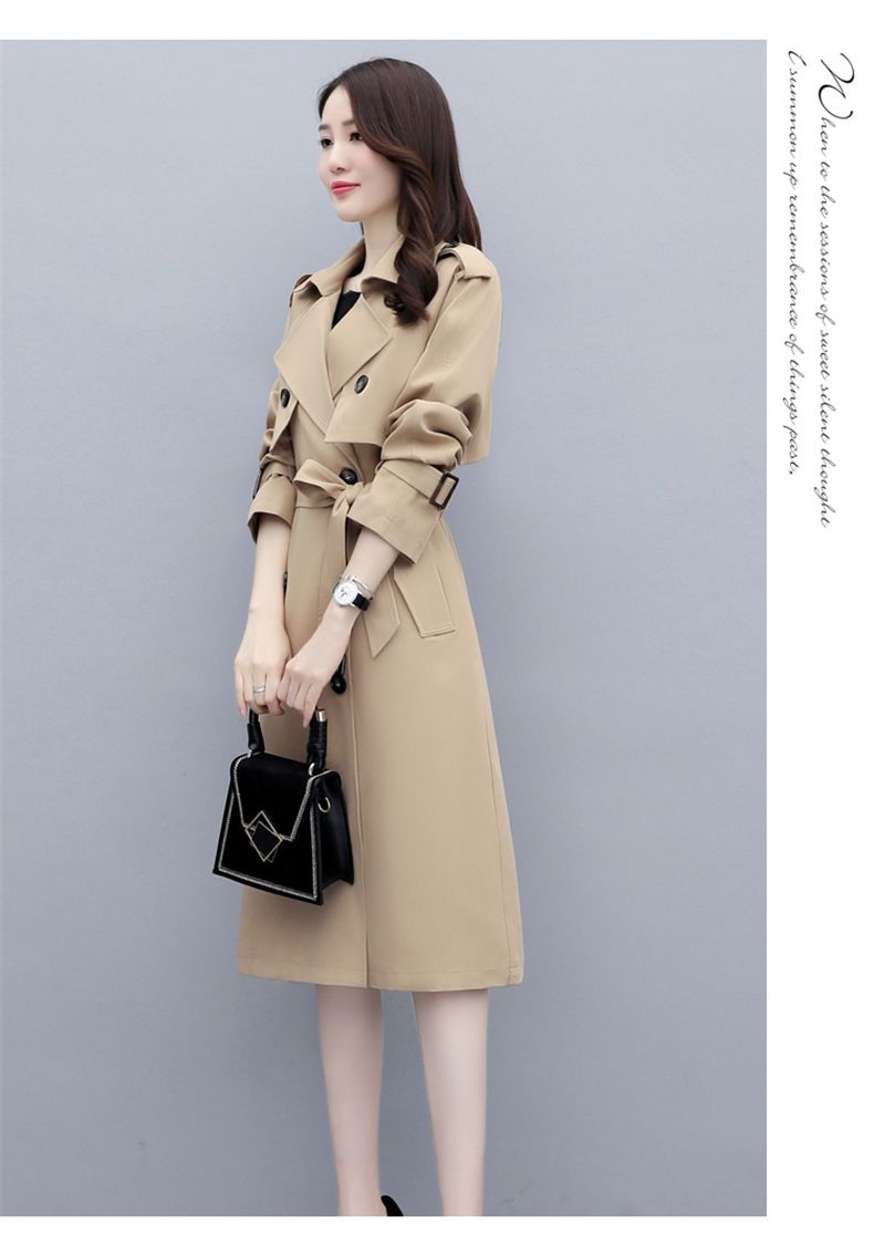 2024 Primavera Nuova Versione Elegante e alla Moda Semplice Dritto Tubolare Look Slim Lungo Giacca A Vento_voghion.com