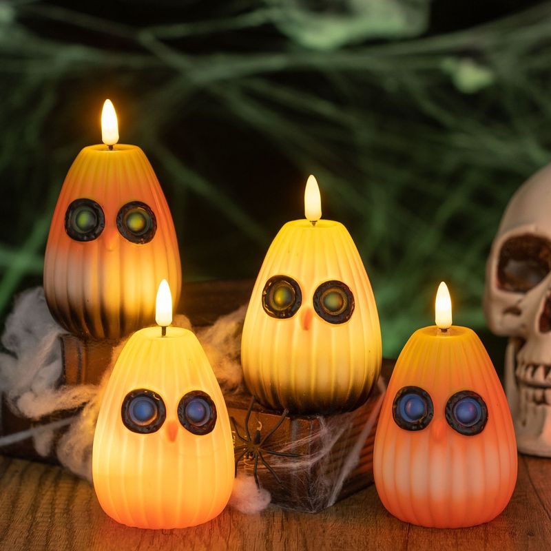 Décorations d'Halloween, hibou drôle, citrouille lumineuse, veilleuse, ambiance de fête, accessoires de mise en page, ornements de bureau_voghion.com