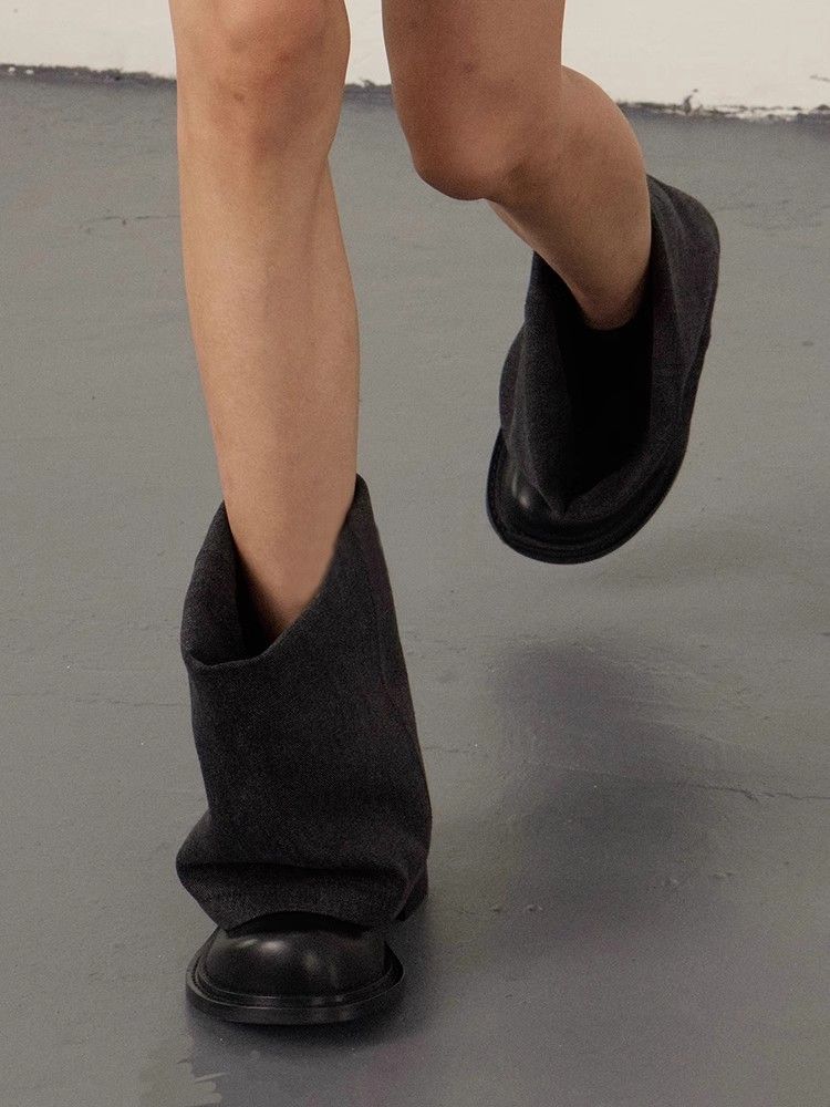 Große Größe Jeans Tube 2025 Frühjahr und Sommer Neue Runde Kopf Kurzen Absatz Schlank Mode Stiefel_voghion.com