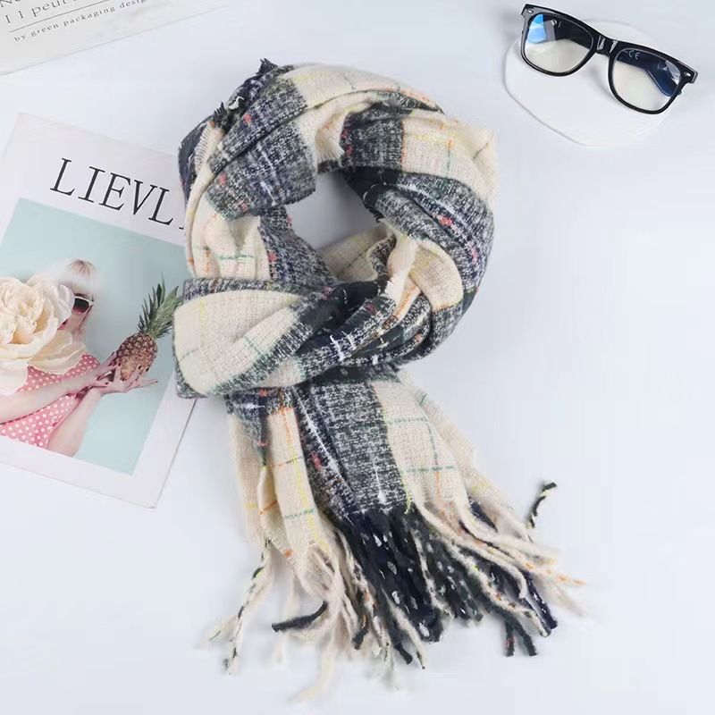 Pieno di serie Star River, calda versione coreana, nuovo colore contrastante con filato ad anello che imita la sciarpa ispessita in cashmere_voghion.com