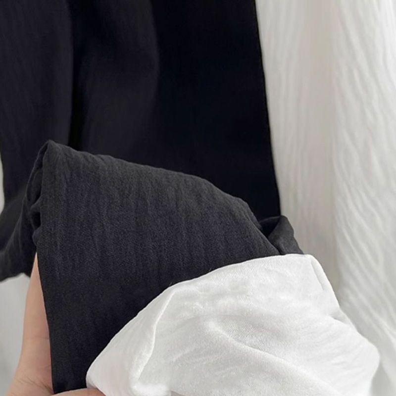 Heißer verkauf Baumwolle Linie Breite Bein Frauen Frühling Sommer Solide Looe Einfache Hohe Elatic Warten Koreanischen Stil Plissee A-linie Trouer_voghion.com