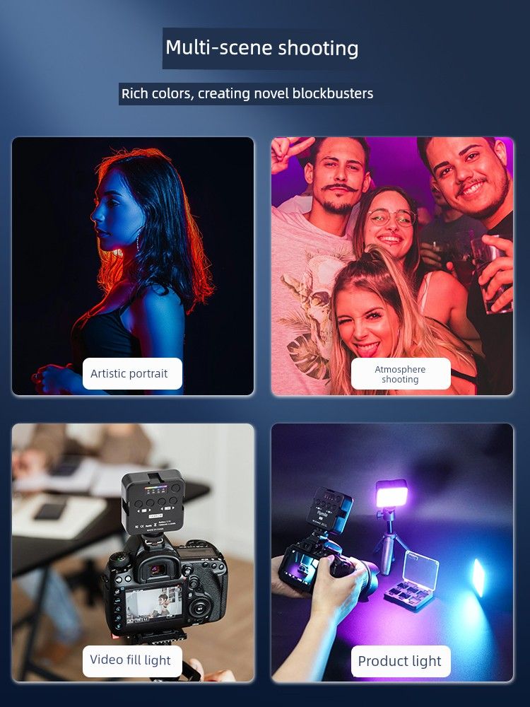 Mini Action4/5pro Spor Kamerası Vlog Taşınabilir Fotoğrafçılık Lambası RBG Tam Renkli Dolgu Işığı_voghion.com