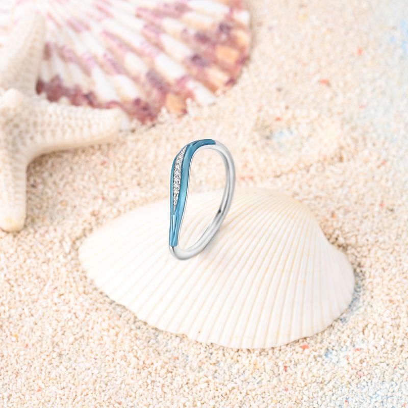 Vendite calde Anello di anniversario in pietra colorata impilabile in argento Anelli originali in zircone con occhi azzurri brillanti per donne Regalo di gioielli arcobaleno_voghion.com