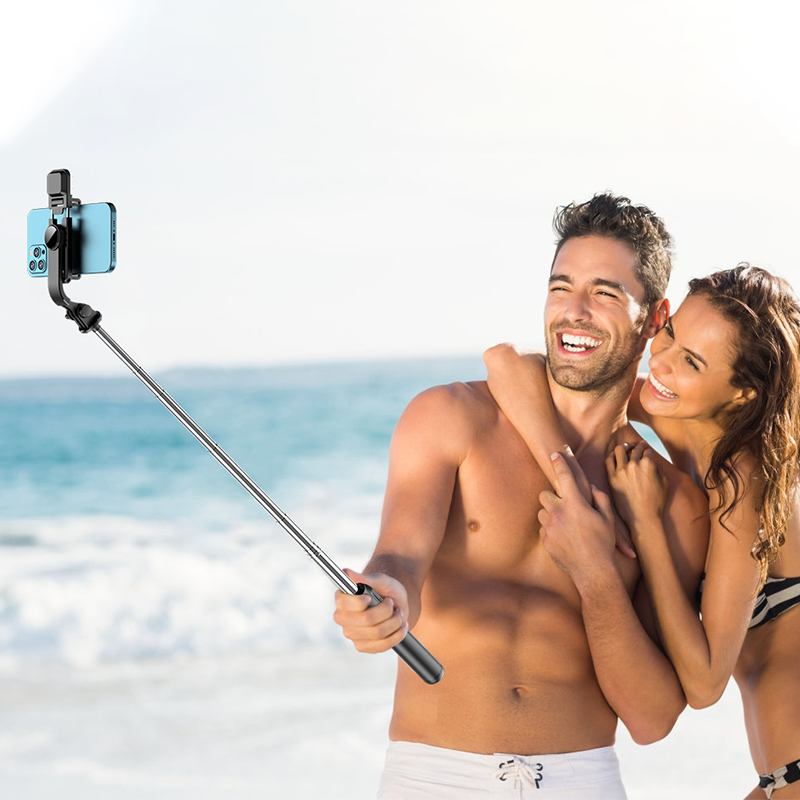 Kaasaskantav 41-tolline selfie stick mobiilne statiiv koos juhtmevaba kaugjuhtimispuldiga, laiendatav statiiv 360 kraadi võrra, komp._voghion.com
