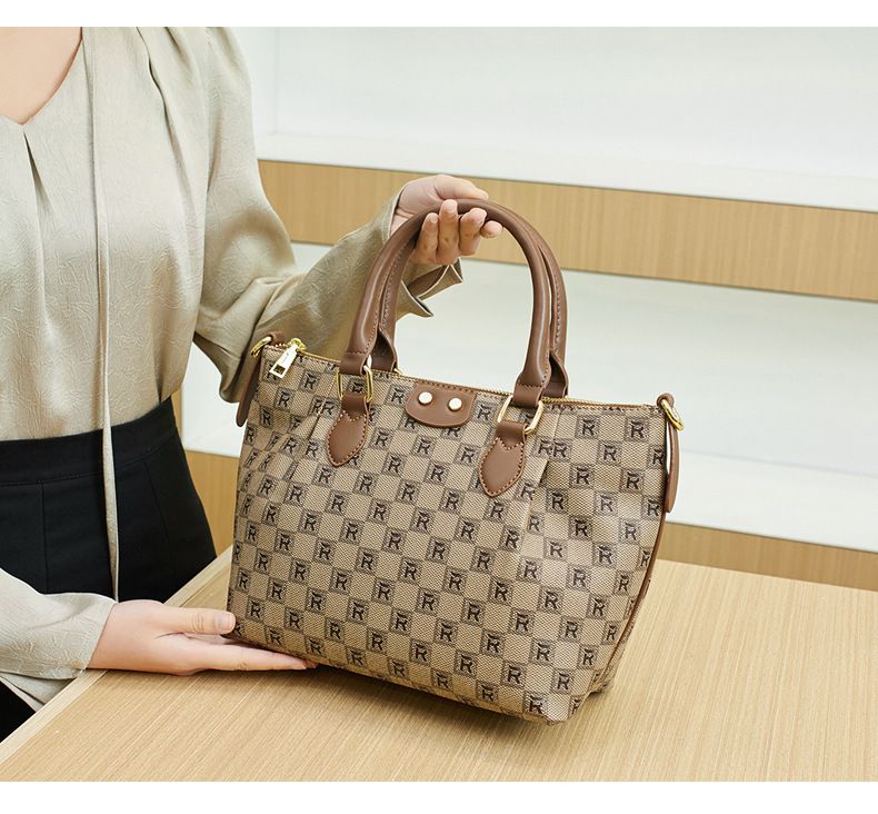 Minimalist Printed Tote Bag For Women - Stylish Shoulder Bag With Wide Strap (Retro Design, Crossbody & Handheld)_voghion.com