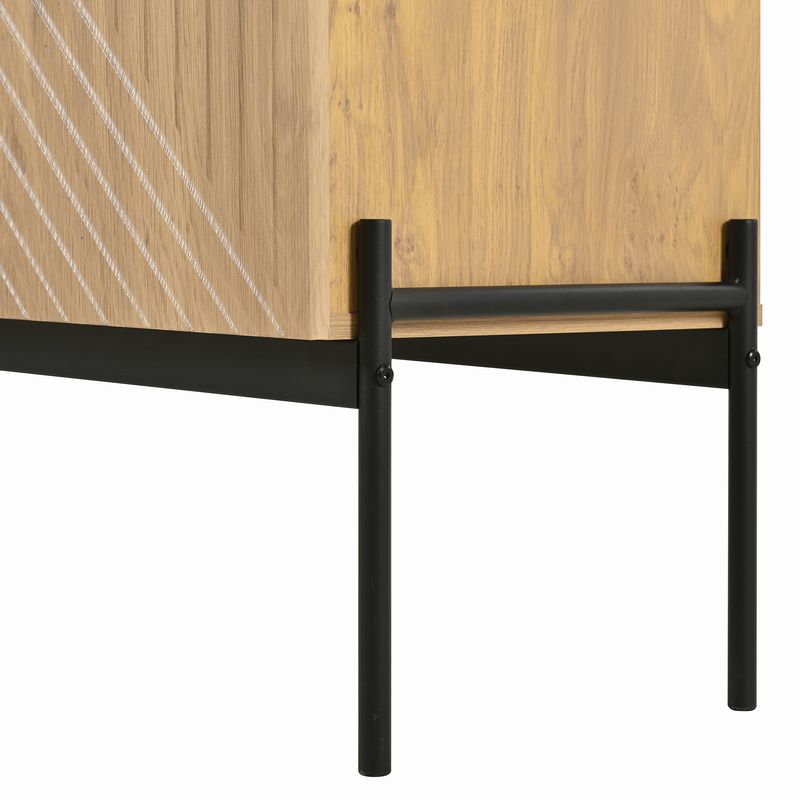 Credenza 140x75cm Mit 2 Türen, 3 Schubladen, Metallbeinen, TV-Schrank_voghion.com