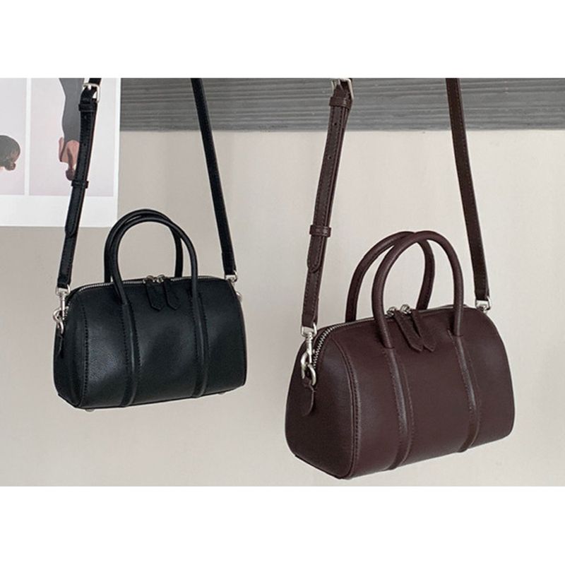 Borsa a tracolla in vera pelle di Boston da donna, articolo nuovo 2024, borsa a tracolla in pelle bovina conciata al vegetale con strato superiore per donna_voghion.com