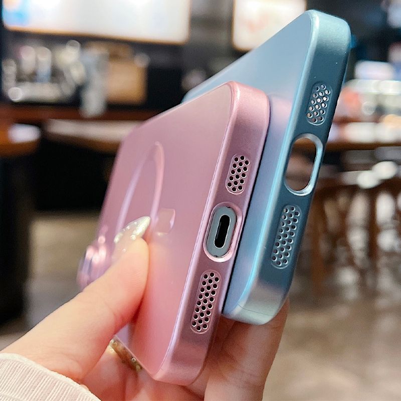Luksusowa matowa metaliczna farba magnetyczna do etui na telefon iPhone 16 15 14 Plus 13 12 11 Pro Xs Max XR bezprzewodowa ładowarka Capa_voghion.com