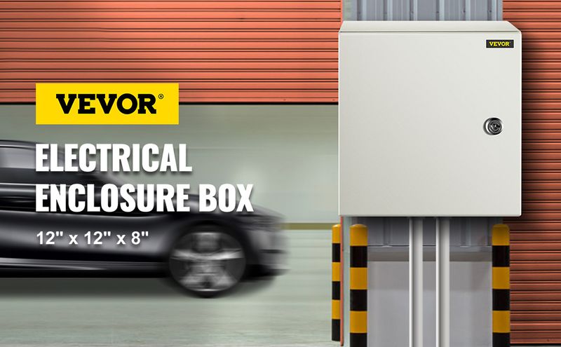 VEVOR NEMA Steel Enclosure, 12 x 12 x 8'' NEMA 4X Steel Electrical Box, IP66 Waterproof & Dustproof, Outdoor/Indoor Electrical Junction Box, with Moun_voghion.com