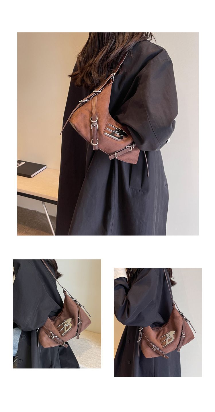 2023 neue Mode Wildleder Damen Mori süße Herbst und Winter kleine Freizeit Eimer Tasche einfache Umhängetasche_voghion.com