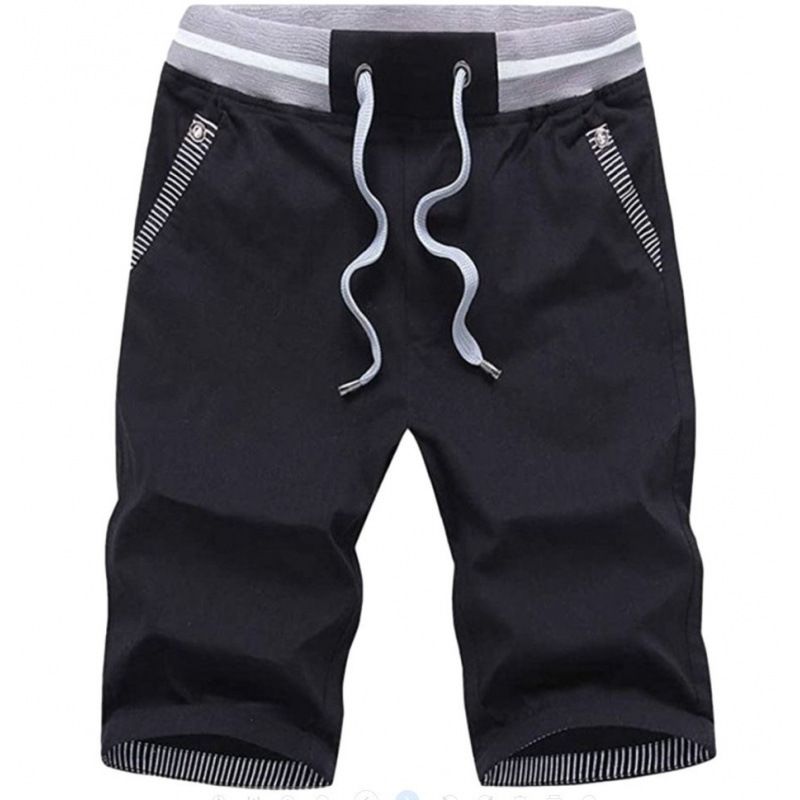 Premium Products Men's Summer Casual Cropped Cotton And Linen Oversized Plus Size Mid Length Shorts, Beach Pants, Men's_voghion.com