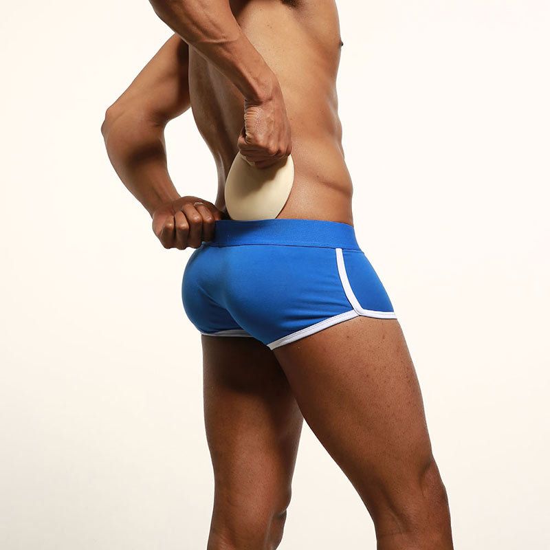Boxer da uomo SEEINNER in puro cotone, sexy, con coppa imbottita, per aumentare il volume dei fianchi, con sollevamento anteriore e posteriore_voghion.com