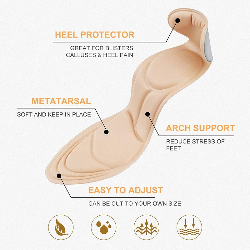 7 In 1 Soft Memory Foam High-heel Shoes Insoles Anti-slip Cutable Insole Comfort Breathable Foot Care Massage Shoe Pads_voghion.com