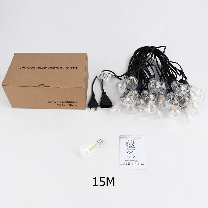 Luci a stringa a LED ST38 da 10 m, 15 m, 30 m, impermeabili, per patio, luci a LED per esterni, decorazioni per matrimoni, per giardino, bar, Backya_voghion.com