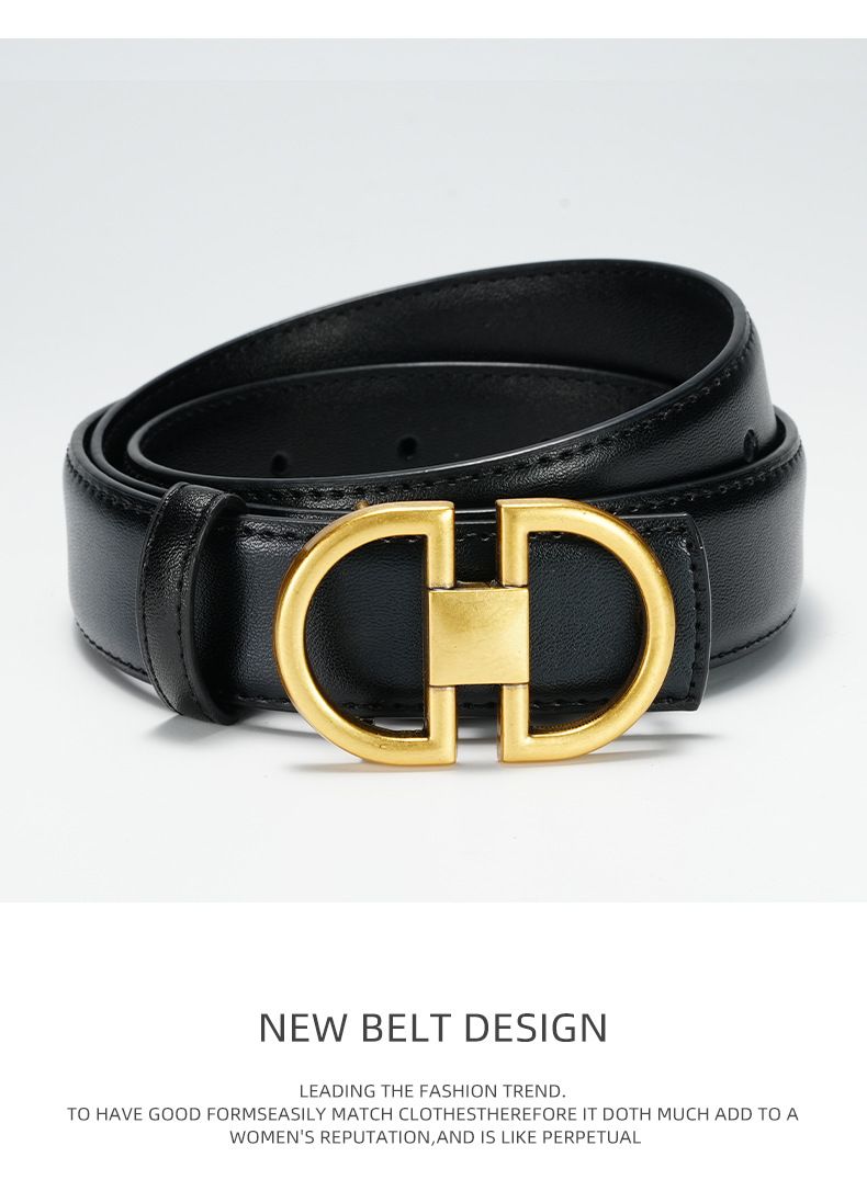 Dress Smooth Button Decorative Versatile Thin Skirt Women's Belt_voghion.com