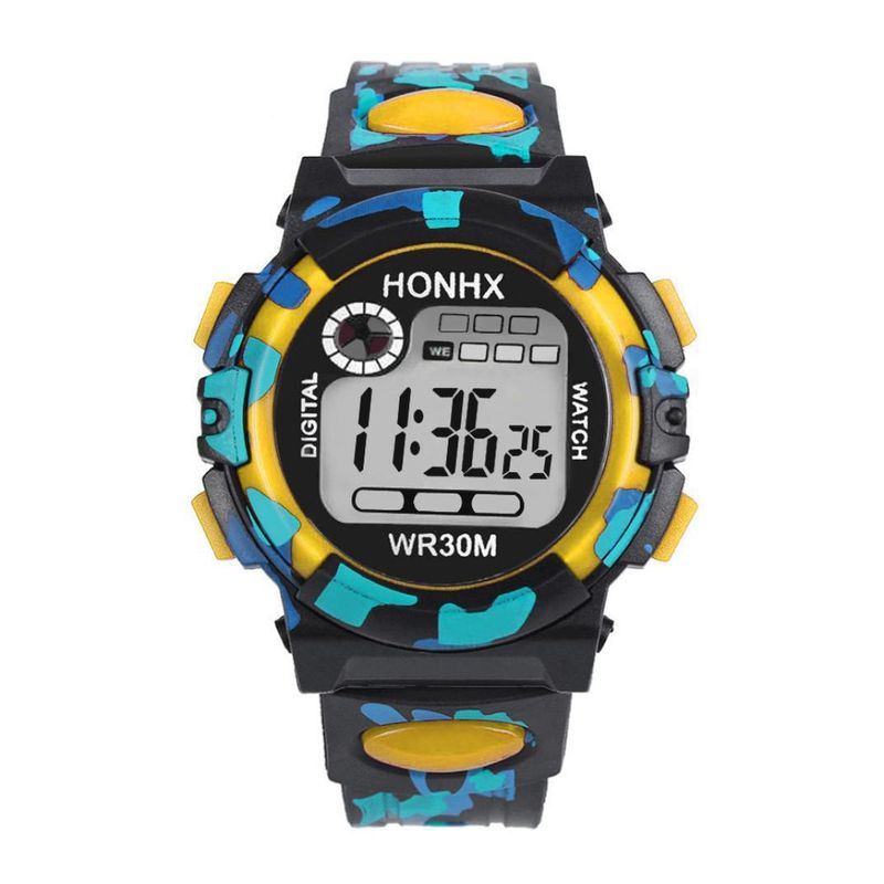 HONHX Men's Student Electronic Watch Children's LED Luminous Multi-Function Sports Chronograph Alarm Clock Wristwatch_voghion.com