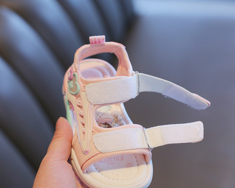 Sandali principessa 2023 Estate nuove bambine da spiaggia scuola media suola morbida bambino cartone animato netto scarpe rosse_voghion.com