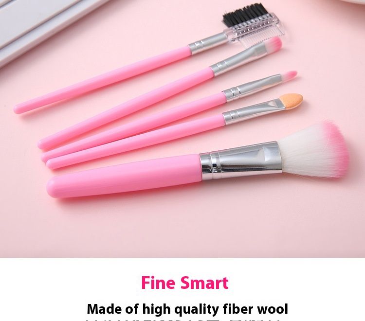 Ensemble de 5 pinceaux de maquillage pour les yeux, les lèvres et les sourcils à double usage_voghion.com