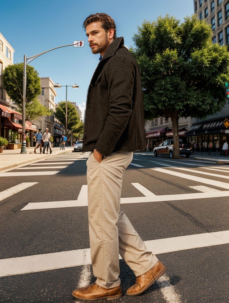 2024 Cross-Border Autumn Winter New Men's Trendy Fashion Woolen Coat Single-Breasted Solid Color Jacket_voghion.com