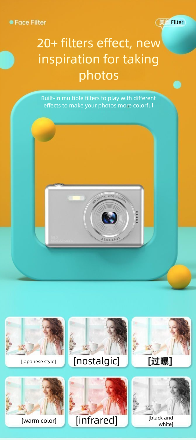 Affordable High-End Dual-Camera CCD Campus Digital Camera Selfie Portable Student Edition_voghion.com