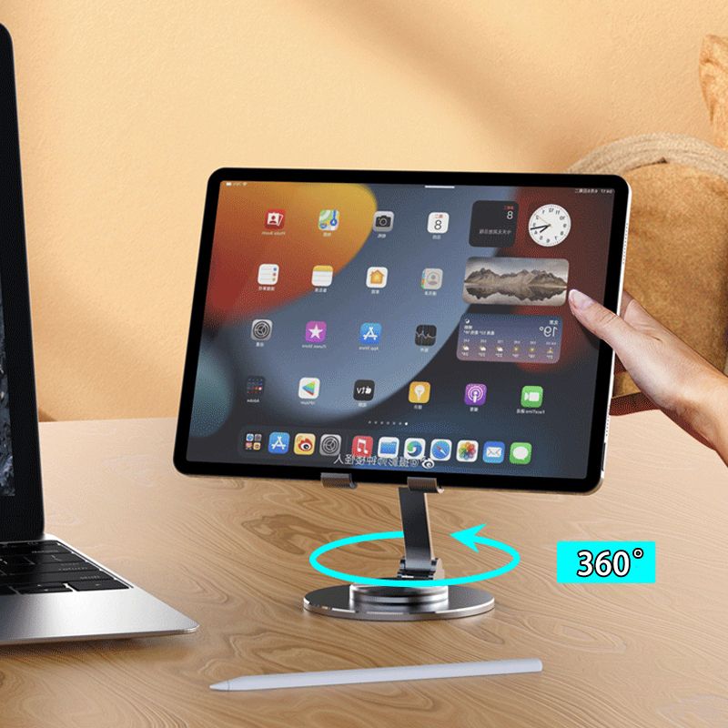 Suport metalic rotativ la 360° pentru telefon mobil, suport pentru iPhone, iPad, Xiaomi, reglabil pentru tabletă, suport pentru masă, suport pentru telefon mobil_voghion.com