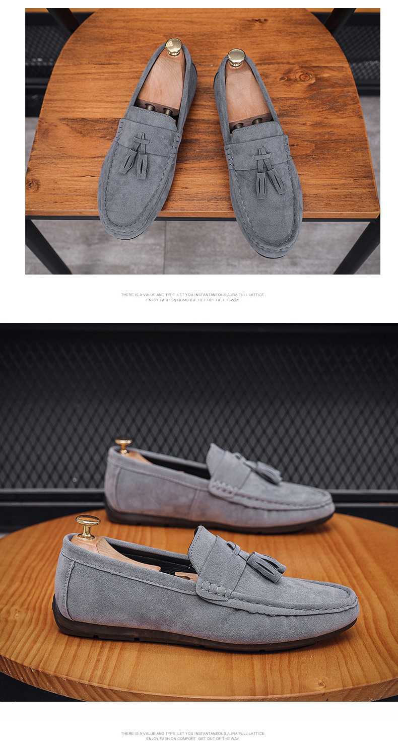 Herrskor Ny stil Trendiga herrskor Slip-on Casual Läderskor Tofs Mjuka Sulor Körskor Herr_voghion.com