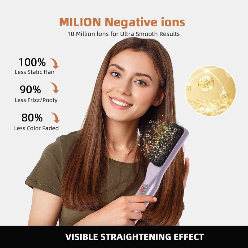 Nouveau peigne lissant multifonctionnel pour cheveux bouclés et raides, appareil ménager à ions négatifs, sans danger pour la coiffure_voghion.com