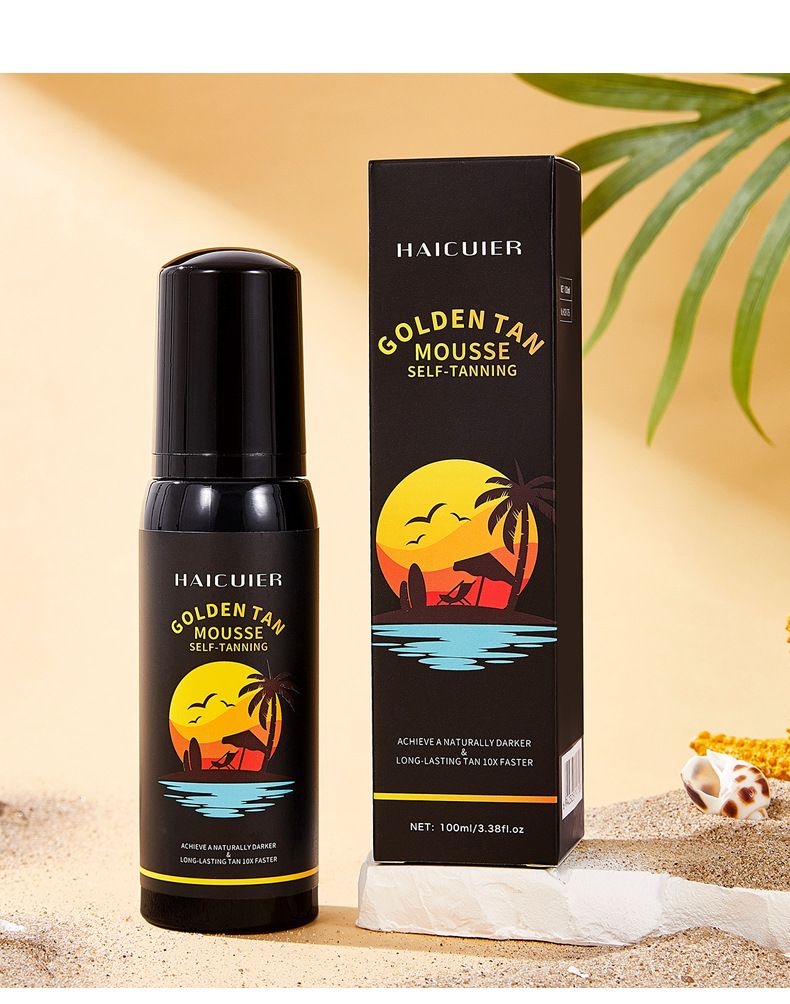 Cross Border Haicuier Gold Tanning Mousse Body Moisturizing Bronze Wheat Color Sunless Sunbathing Tanning Lotion_voghion.com