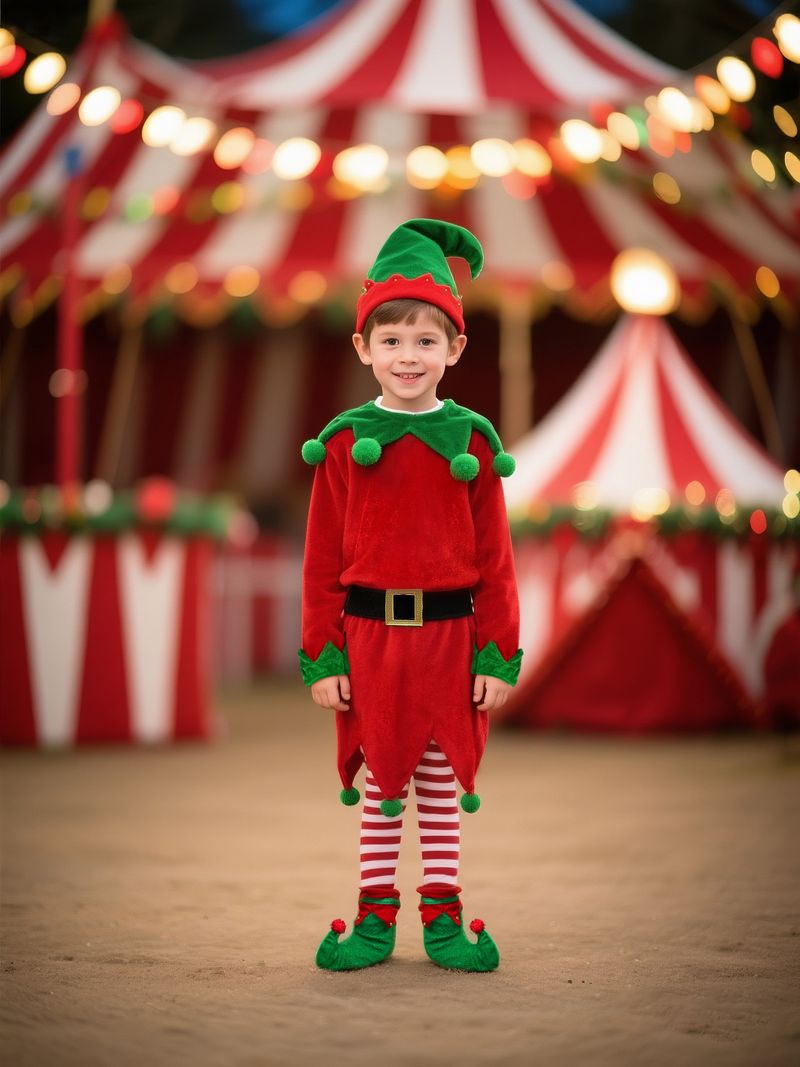 Disfraz de elfo navideño para niños: vestido de fantasía verde con sombrero, cinturón, cubrepiés y calcetines para actuaciones en el escenario y para combinar con toda la familia._voghion.com