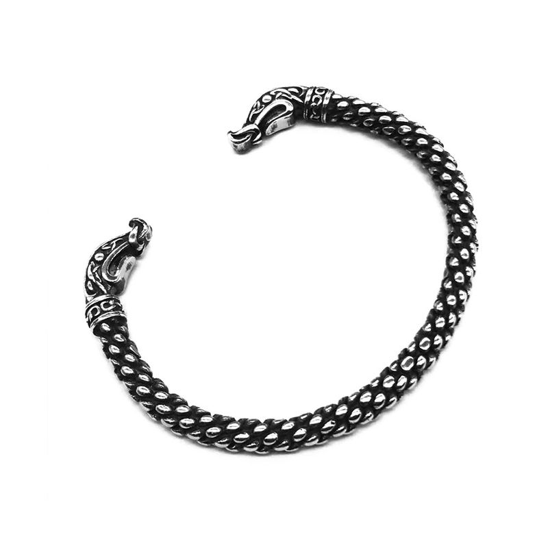 Bracciale retrò versatile da uomo in acciaio inossidabile con apertura solida e regolabile, bracciale in acciaio al titanio, personalità alla moda_voghion.com