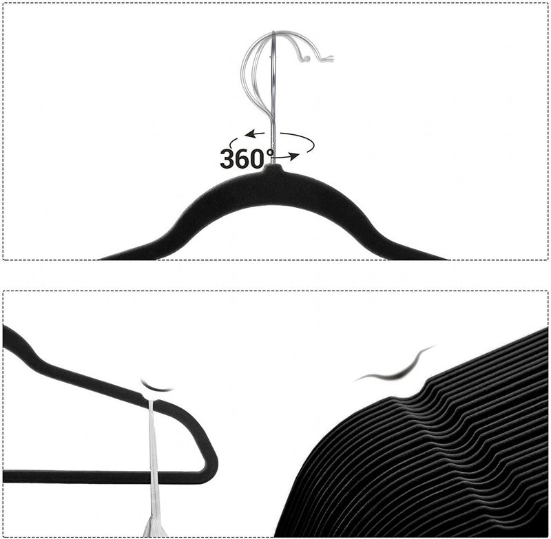 Magic Anti-Wrinkle Adult Plastic Flocked Multi-Functional Non-Slip Hangers_voghion.com